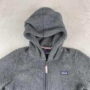 Patagonia‎ Los Gatos Hoody Girls XL (14) Grey High Pile Full Zip Hand Warmers